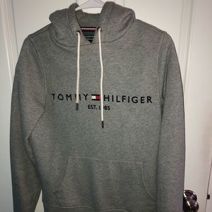 Tommy Hilfiger Logo Script Hoodie, Grey